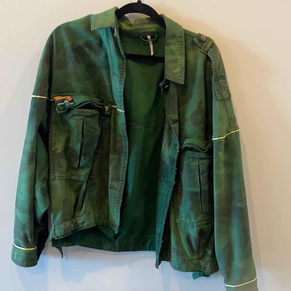 Free people camo jacket